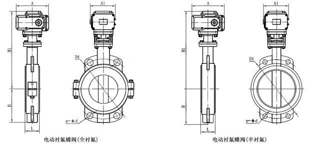 淮安電動襯四氟蝶閥結(jié)構(gòu)圖